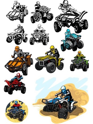 Reysa Tasarım Atv Safarı Sticer Set 13 Parça Telefon, Tablet, Defter, Laptop Sticker