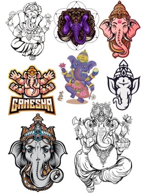 Reysa Tasarım Fil Sticker Set-2 8 Parça Telefon, Tablet, Defter, Laptop Sticker
