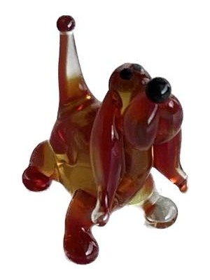 Hasyılmaz El Yapımı Mini Murano Cam Köpek Biblo A118-03