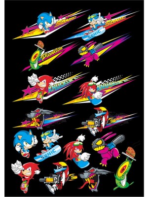 Reysa Tasarım Cizgi Film Karakterleri Sticker Set 16 Parça Telefon, Tablet, Defter, Laptop Sticker