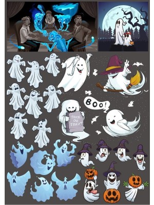 Reysa Tasarım Hayalet Sticker 7 20 Parça Telefon, Tablet, Defter, Laptop Sticker