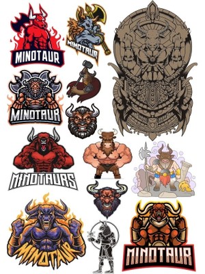 Reysa Tasarım Boğa Sticker Set 6 15 Parça Telefon, Tablet, Defter, Laptop Sticker