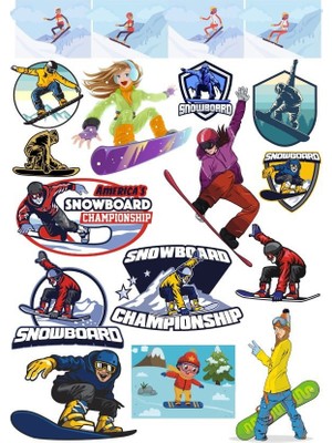 Reysa Tasarım Kış Temalı Sticker Set 2 28 Parça Telefon, Tablet, Defter, Laptop Sticker