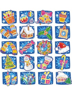 Reysa Tasarım Kış Temalı Sticker Set  20 Parça Telefon, Tablet, Defter, Laptop Sticker