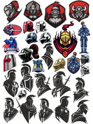 Reysa Tasarım Şövalyeler Sticker Set 25 Parça Telefon, Tablet, Defter, Laptop Sticker