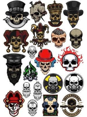 Reysa Tasarım İskelet Sticker Set-12 13 Parça Telefon, Tablet, Defter, Laptop Sticker