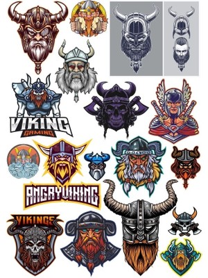 Reysa Tasarım Vikingler Sticker Set 2  20 Parça Telefon, Tablet, Defter, Laptop Sticker