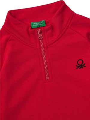 United Colors Of Benetton Fermuar Yakalı Erkek Çocuk Sweatshirt