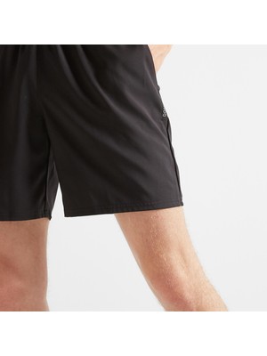 Decathlon DOMYOS Erkek Siyah Kısa Spor Şortu 100 - Fitness Kardiyo