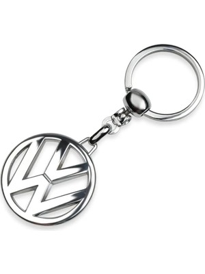 Volkswagen Logolu Uzun Gümüş Metal Anahtarlık