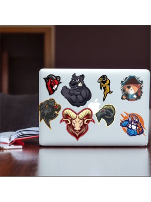Reysa Tasarım Panda Sticker Set -1 22 Parça Telefon, Tablet, Defter, Laptop Sticker
