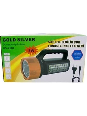 Gold Silver GS-2681 Çok Fonksiyonlu El Feneri 5W