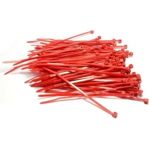 2.5X100MM 10CM Plastik Renkli Kablo Bağı 100 Adet Cırt Kelepçe Kirmizi