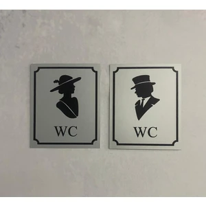 Metal Uyarı Levhası - Uyarı Tabelası - İkili Set (Bay Wc - Bayan Wc)