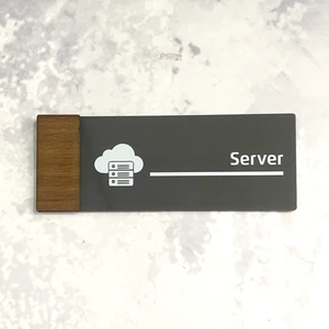 Wooden Serisi (Server) Ofis Oda Kapı İsimliği Yönlendirme Tabelası
