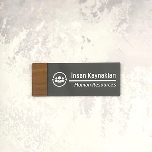 Wooden Serisi (Insan Kaynakları) Ofis Oda Kapı İsimliği Yönlendirme Tabelası