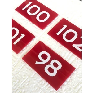 Dekoratif Apartman Kapı Numarası Pleksi- Numara 100