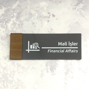 Wooden Serisi (Mali Işler) Ofis Oda Kapı İsimliği Yönlendirme Tabelası