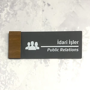 Wooden Serisi (Idari Işler) Ofis Oda Kapı İsimliği Yönlendirme Tabelası