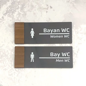 Wooden Serisi (Wc Set) Ofis Oda Kapı İsimliği Yönlendirme Tabelası