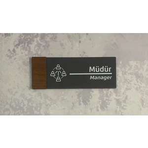 Wooden Serisi (Müdür) Ofis Oda Kapı İsimliği Yönlendirme Tabelası