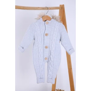 Baby Hola Babyhola Kalın Triko Içilsoft Tulum Kız Erkek Bebek Çocuk Kapüşonlu Kışlık Dış Tulum 5713