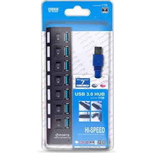 MC3007 USB Hub 7 Port USB 3.0 Çoğaltıcı Hub Aç/kapat Anahtarlı Hub