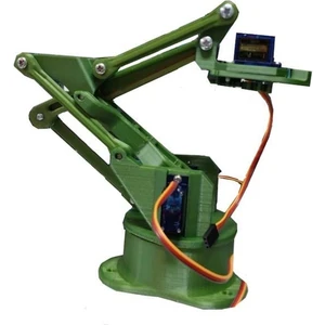 Sanec Arduino Robot Kol Kiti 3D Baskı Birleşmiş Halde Robot Kol - Yeşil