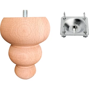Turan Ahşap Koltuk Ayağı - Baza Ayağı - Ahşap Ayak - Çap: 9.2 cm
