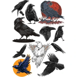 Reysa Tasarım Karga Sticker Set-1 11 Parça Telefon, Tablet, Defter, Laptop Sticker
