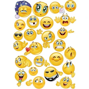 Reysa Tasarım Emoji Sticker Set 15 Parça Telefon, Tablet, Defter, Laptop Sticker