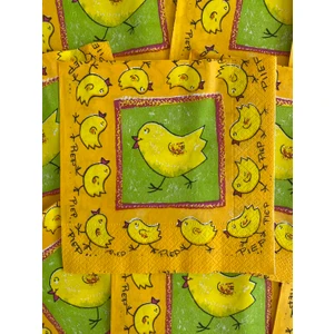 Herlitz Decor Civciv Desenli Kağıt Peçete 20LI 33X33CM (Sarı)