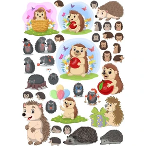 Reysa Tasarım Kirpi Sticker Set 20 Parça Telefon, Tablet, Defter, Laptop Sticker