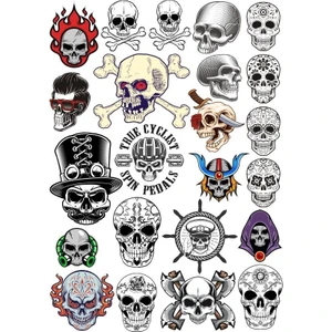 Reysa Tasarım Kurukafa Sticker Set 13 20 Parça Telefon, Tablet, Defter, Laptop Sticker