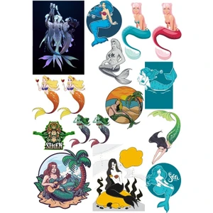 Reysa Tasarım Deniz Kızları Sticker Set  2 20 Parça Telefon, Tablet, Defter, Laptop Sticker