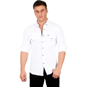 Likralı Çıtçıtlı Çift Cepli Dikiş Detaylı Kot Gömlek 2300419