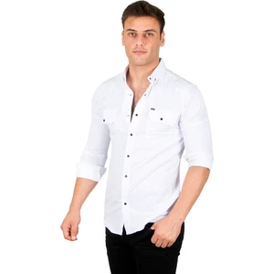 Likralı İnce Fitilli Çıtçıtlı Çift Cepli Kot Gömlek 2300421