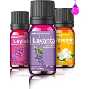 Cosmetics Efsane Çiçekler Oda Kokusu - Buhurdanlık Yağı %100 Saf & Doğal 3'lü Set 3X10ML Aromatik Esansiyel Uçucu Yağ