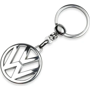 Logolu Uzun Gümüş Metal Anahtarlık