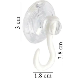Askılı Vantuz Öpücük 3 cm 3 Adet Kancalı Cam Vantuzu Öpücük Cam Askısı Pvc Vantuz Mutfak Banyo Pencere ve Kapı Camı Vantuzu