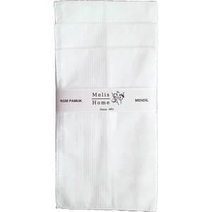 Melis Home Beyaz Mendil, 12 Adet, 42x42 cm. %100 Pamuk