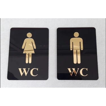 Dekokonsept Dekoratif Wc Yönlendirme Tabelası - Kadın & Erkek
