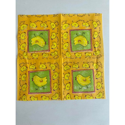 Civciv Desenli Kağıt Peçete 20LI 33X33CM (Sarı)