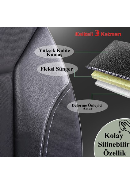 Fiat Palio Uyumlu Özel Tasarım Oto Koltuk Kılıfı Seti Classy