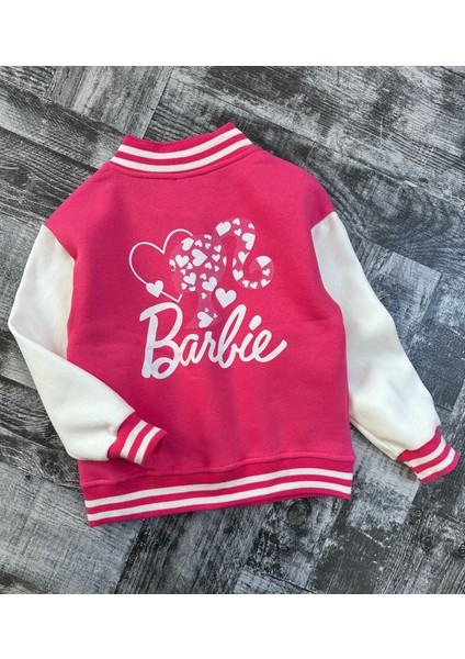 Kız Çocuk Pembe Renk Barbie Baskılı Kolej Ceket fiyatları