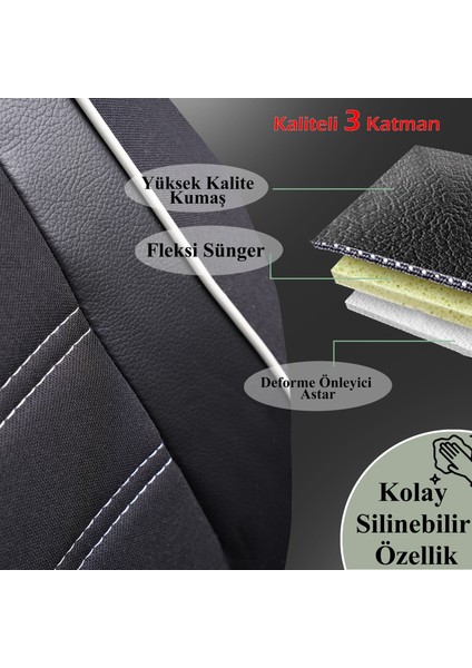 Ford Fiesta Yeni Kasa Uyumlu Özel Tasarım Oto Koltuk Kılıfı Seti Smart Sb indirimleri