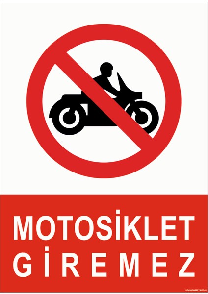 Motosiklet Giremez 25 cm x 35 cm Dekota Levha