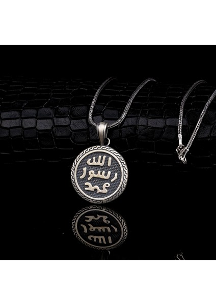 925 Ayar Gümüş Hz Muhammed Peygamber Mührü Kolye