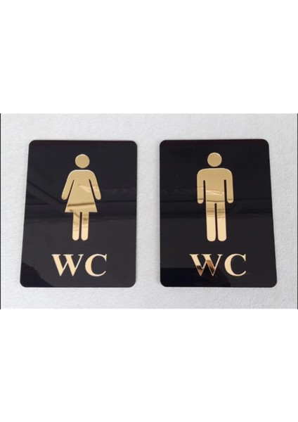 Dekoratif Wc Yönlendirme Tabelası - Kadın & Erkek 2'li