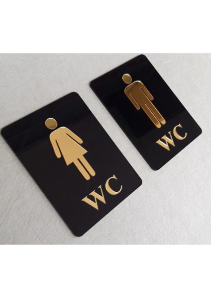 Dekoratif Wc Yönlendirme Tabelası - Kadın & Erkek 2'li